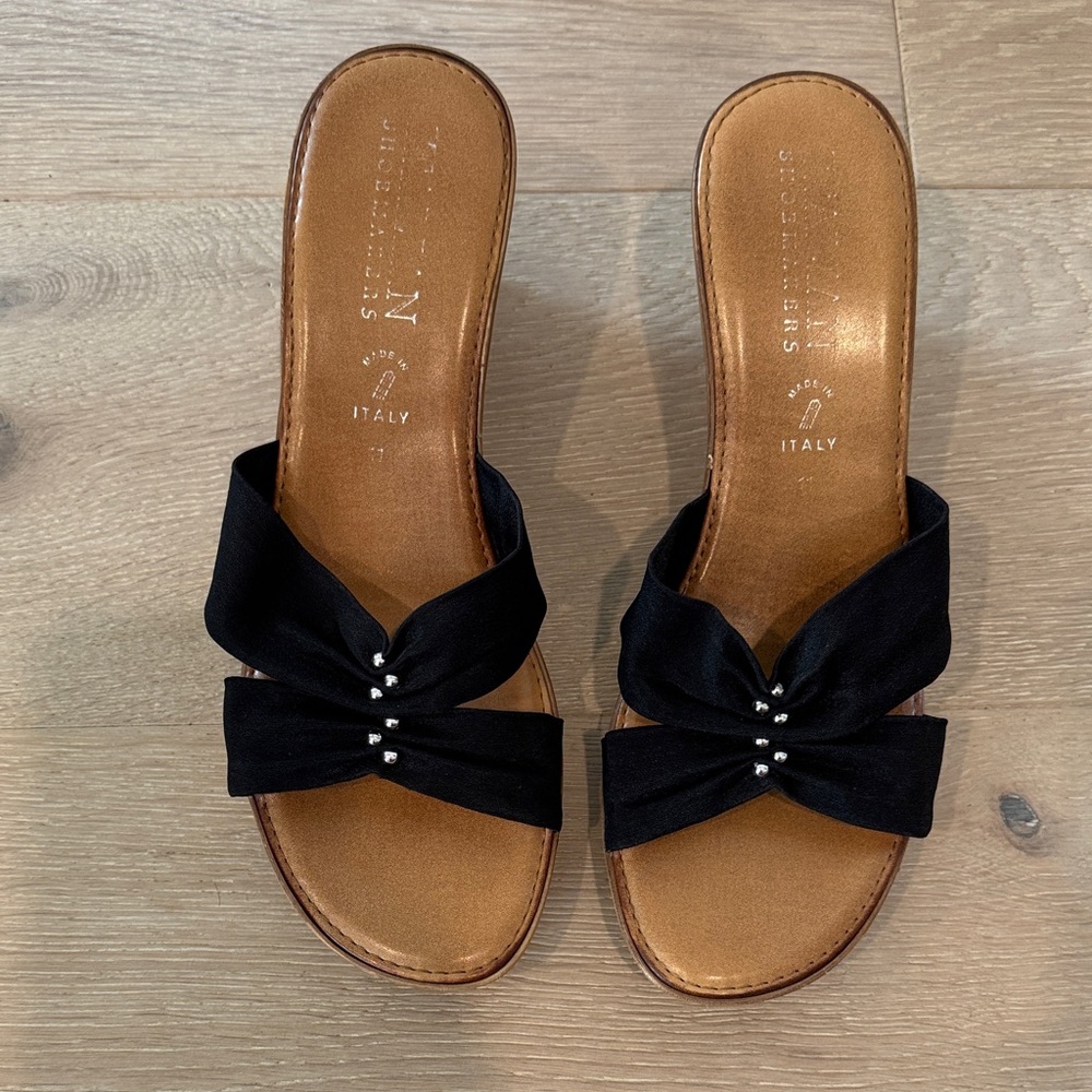 Italian shoemakers -  Black wedge heels size 11